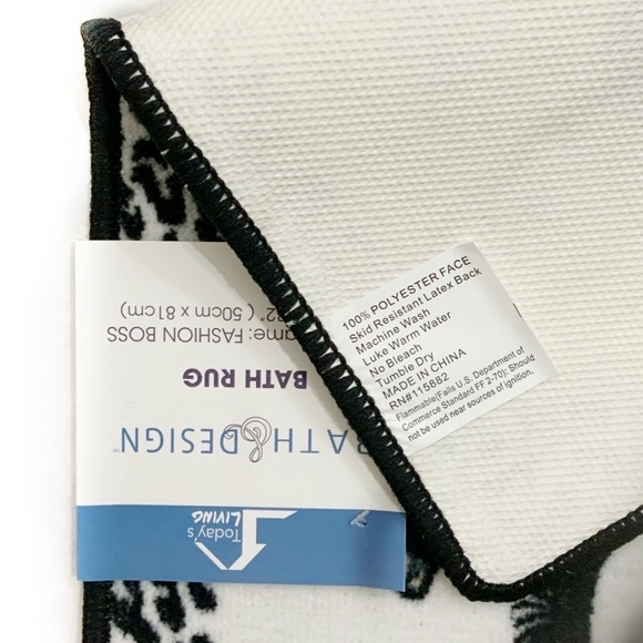 Fashion Girl Boss Animal Print Makeup Mat Rug 20 in X 32” White Pink Black Multi - Picture 12 of 16